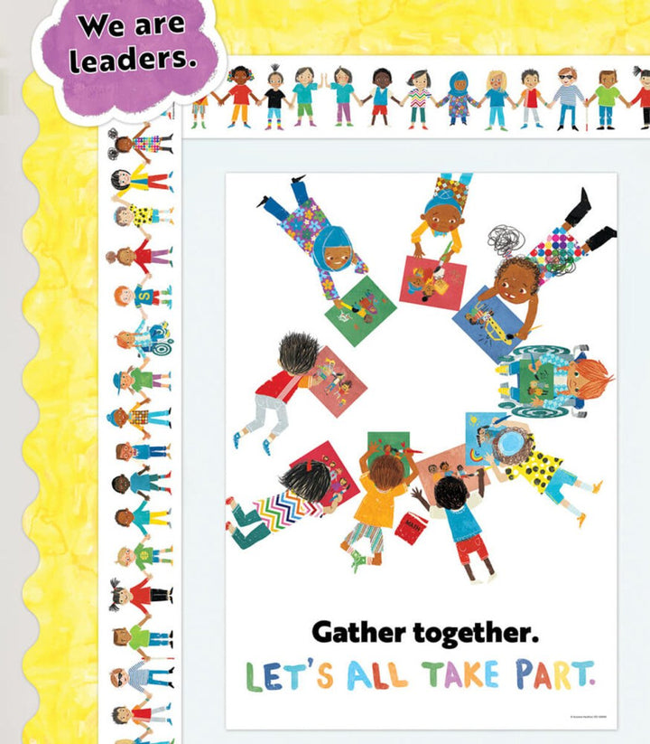All Are Welcome: Gather together. Let's all take part. Poster-Posters-Tools 4 Teaching-Classroom Decor and More
