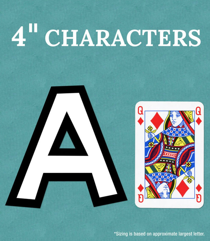 4in White with Black Trim Combo Pack Bulletin Board Letters-Letters-Tools 4 Teaching-Classroom Decor and More