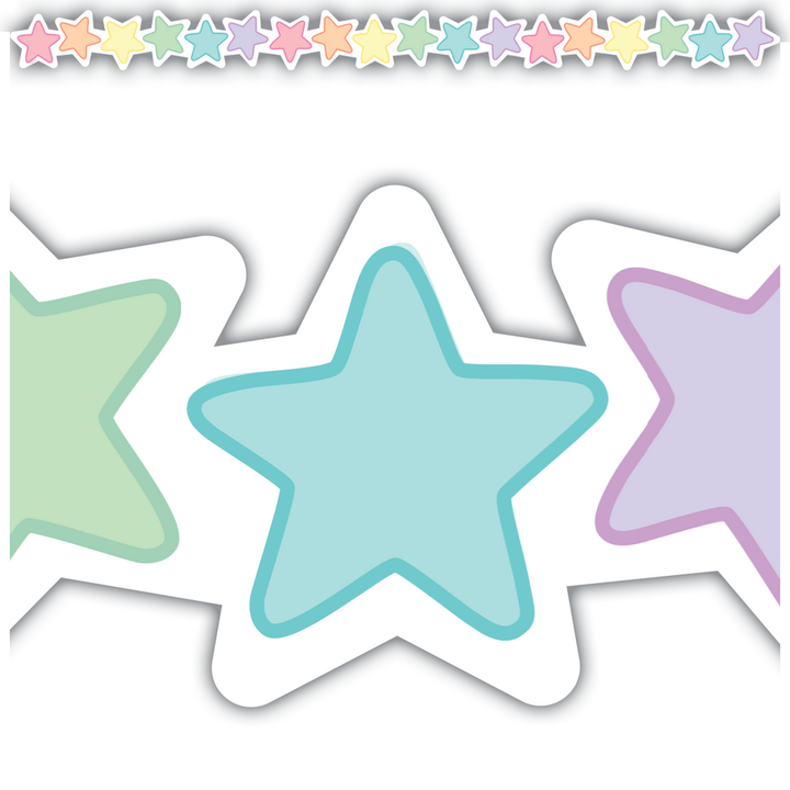 Pastel Pop Stars Die-Cut Border Trim-Borders-Tools 4 Teaching-Classroom Decor and More