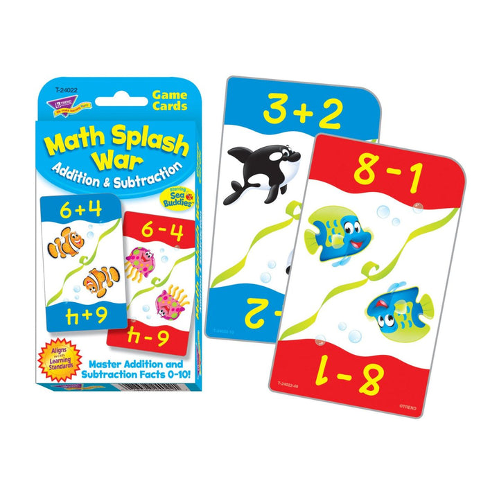 Math Splash War Addition & Subtraction Challenge Cards®-Flashcards-Tools 4 Teaching-Classroom Decor and More