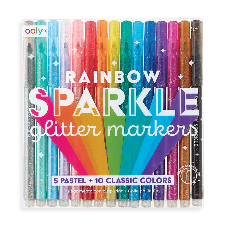Rainbow Sparkle Glitter Markers - Set of 15-Art Supplies-Tools 4 Teaching-Classroom Decor and More