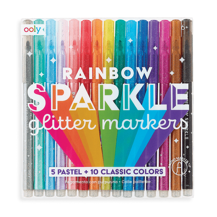 Rainbow Sparkle Glitter Markers - Set of 15-Art Supplies-Tools 4 Teaching-Classroom Decor and More