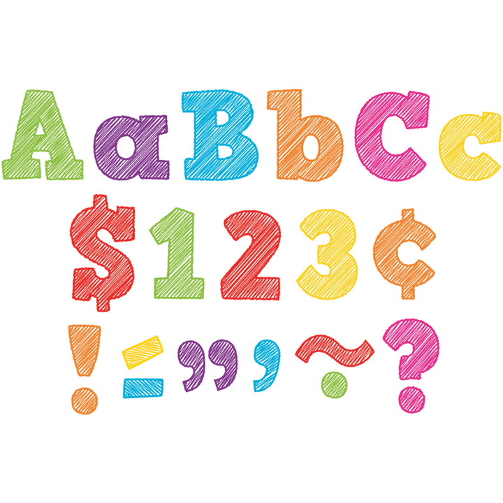 Scribble Bold Block 4" Letters Combo Pack-Letters-Tools 4 Teaching-Classroom Decor and More