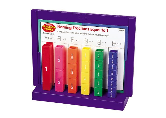 Fraction Tower® Activity Set-Fractions, Geometry & Measurement-Tools 4 Teaching-Classroom Decor and More