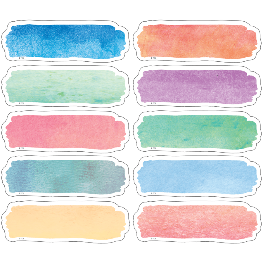 Watercolor Labels Magnetic Accents-Magnetic-Tools 4 Teaching-Classroom Decor and More