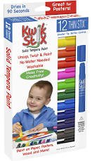 Kwik Stix Tempera Paint 6gm Thin Primary 12 Color Sets-Art Supplies-Tools 4 Teaching-Classroom Decor and More