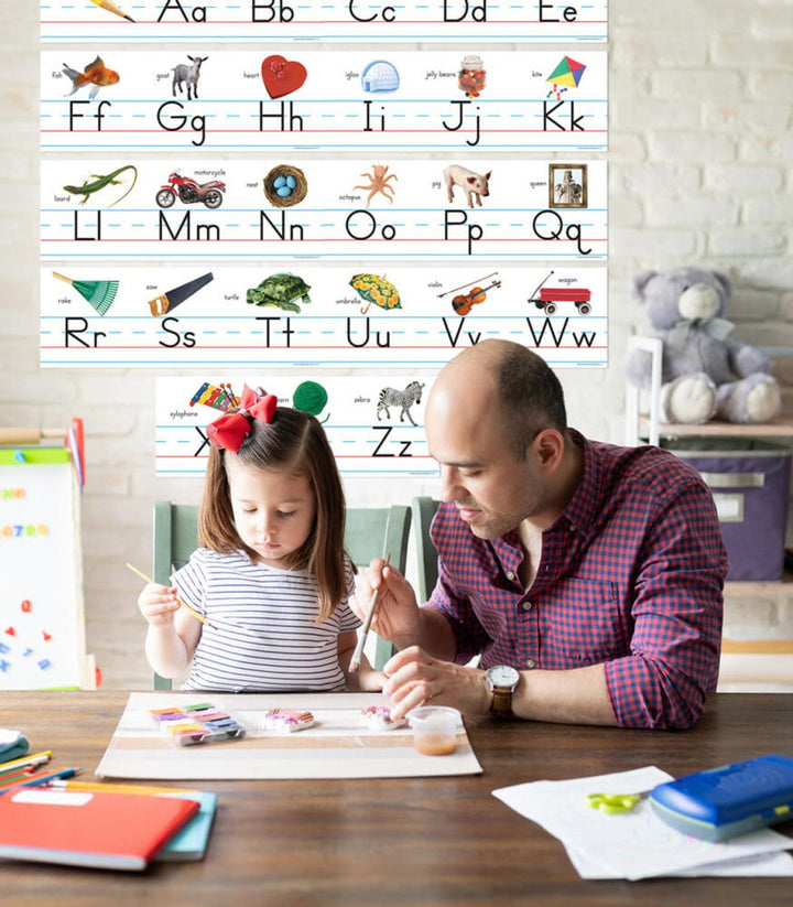 Traditional Manuscript Alphabet with Photographs Bulletin Board Set Grade PK-2-Bulletin Board Sets-Tools 4 Teaching-Classroom Decor and More