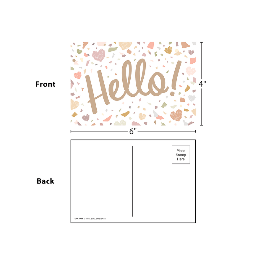 Terrazzo Tones Hello Postcards-Postcards-Tools 4 Teaching-Classroom Decor and More