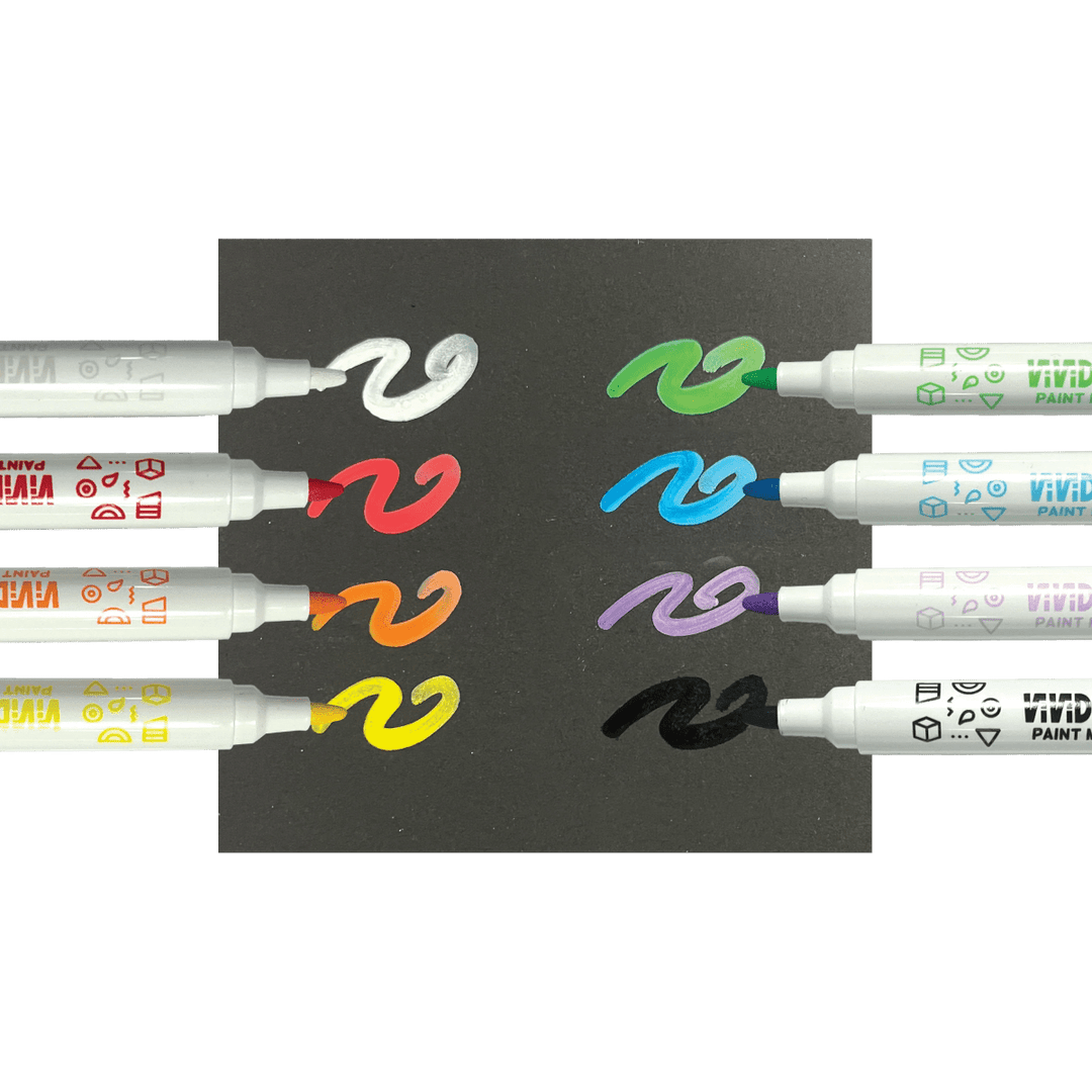 Vivid Pop! Water Based Paint Markers - Set of 8-Art Supplies-Tools 4 Teaching-Classroom Decor and More