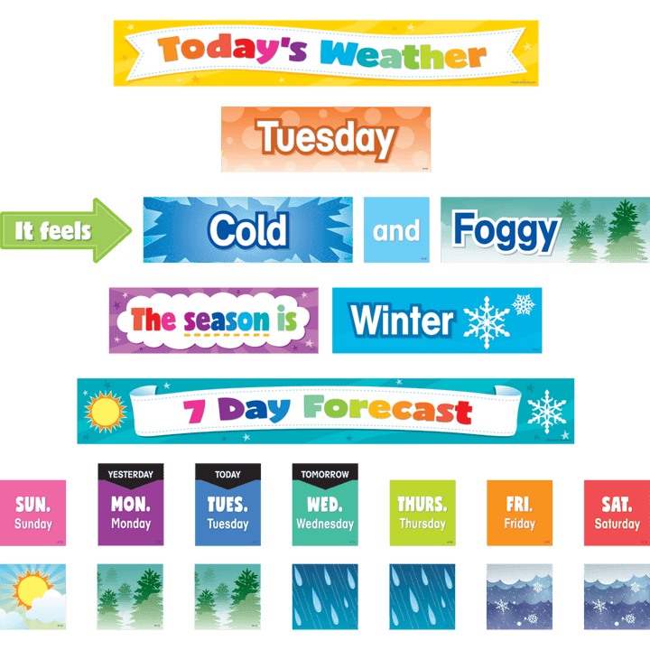 *Colorful Weather Pocket Chart Cards-Mini Bulletin Boards-Tools 4 Teaching-Classroom Decor and More