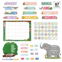 Jungle Friends Calendar Set Bulletin Board-Bulletin Board Sets-Tools 4 Teaching-Classroom Decor and More