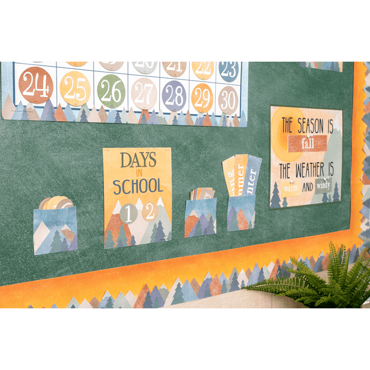 Moving Mountains Calendar Bulletin Board-Bulletin Board Sets-Tools 4 Teaching-Classroom Decor and More