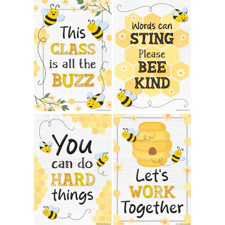 Buzzing Bees Positive Sayings Small Poster Pack-Posters-Tools 4 Teaching-Classroom Decor and More