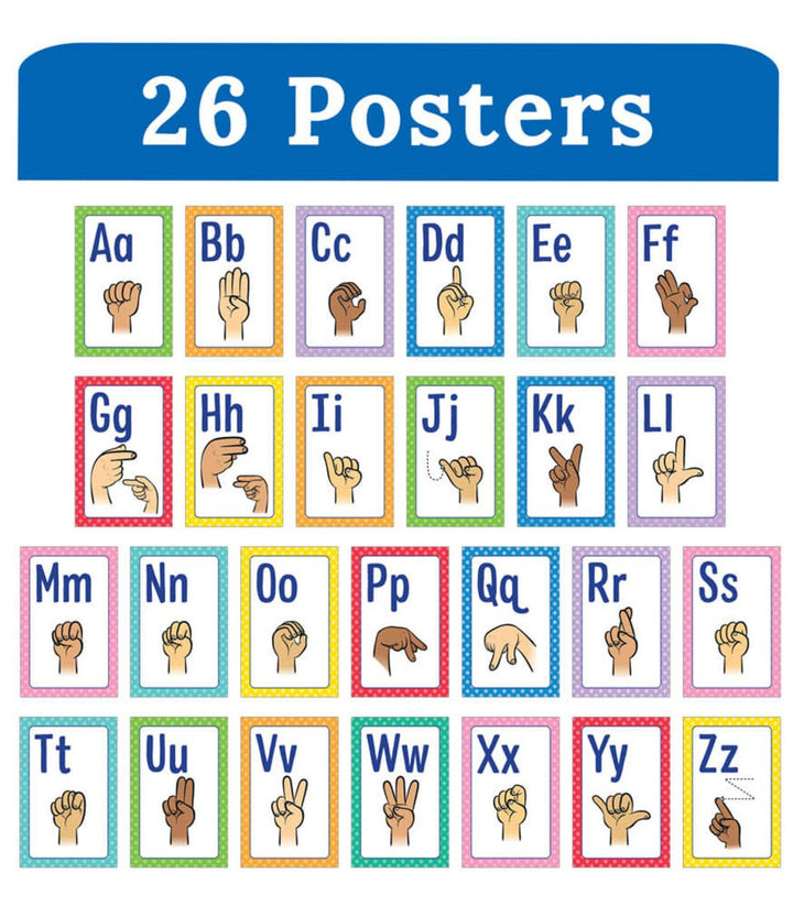 Mini Posters: Sign Language Alphabet Poster Set Grade PK-5-Posters-Tools 4 Teaching-Classroom Decor and More