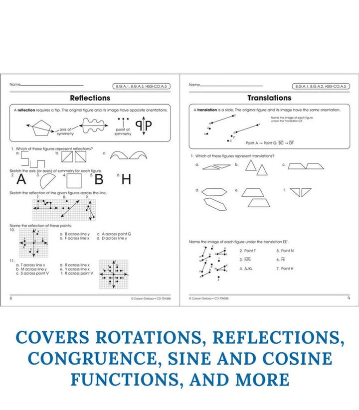 The 100+ Series™: Geometry Workbook Grade 8-10 (Paperback)-Math Books-Tools 4 Teaching-Classroom Decor and More