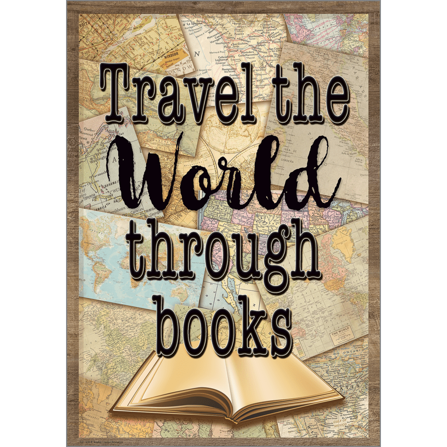 Travel the World Through Books Positive Poster-Posters-Tools 4 Teaching-Classroom Decor and More