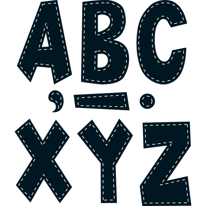 Black Stitch 7" Fun Font Letters-Letters-Tools 4 Teaching-Classroom Decor and More