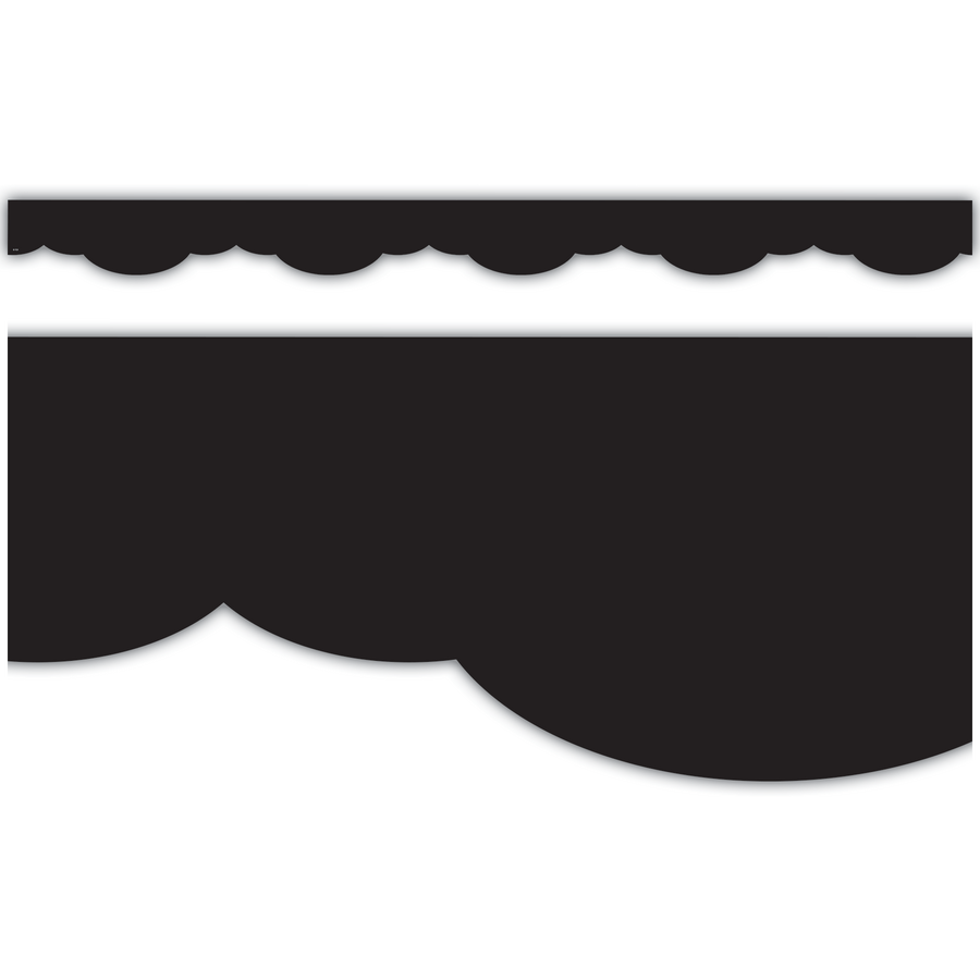 Fancy Scallops Black Border-Borders-Tools 4 Teaching-Classroom Decor and More