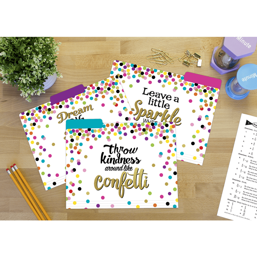 Confetti File Folders-Office Supplies-Tools 4 Teaching-Classroom Decor and More