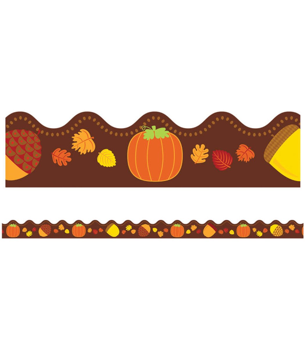 *Acorns & Pumpkins Scalloped Bulletin Board Borders-Tools 4 Teaching-Classroom Decor and More