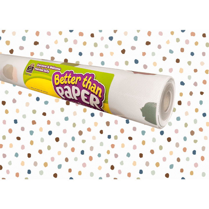 Better Than Paper® Bulletin Board Roll: Everyone is Welcome Painted Dots-Bulletin Board Paper - Better Than Paper-Tools 4 Teaching-Classroom Decor and More