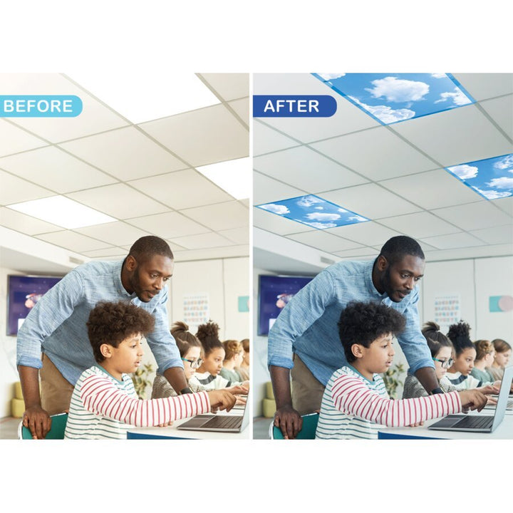 Clouds Calming Covers Ceiling Light Filters-Sensory-Tools 4 Teaching-Classroom Decor and More