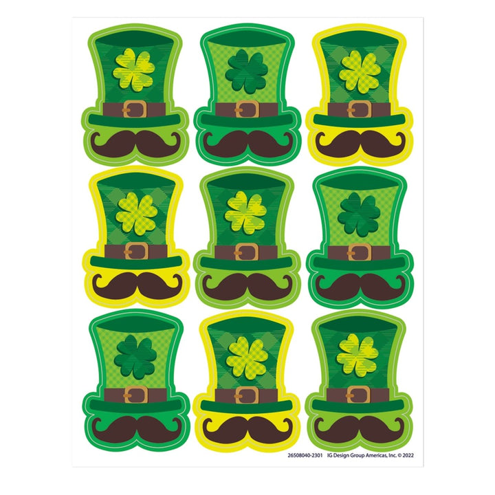 St. Pat's Hats Stickers Giant-Tools 4 Teaching-Classroom Decor and More