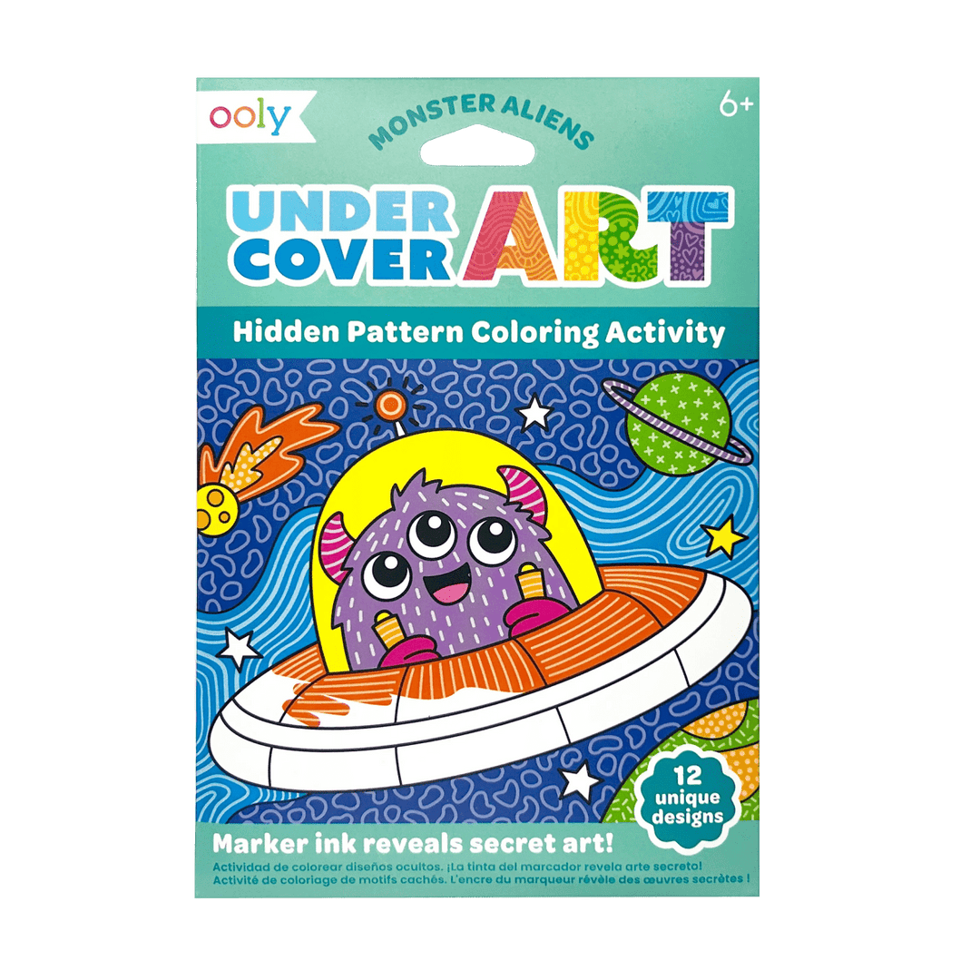 Undercover Art Hidden Pattern Coloring Activity Art Cards - Monster Aliens-Activity Pads-Tools 4 Teaching-Classroom Decor and More