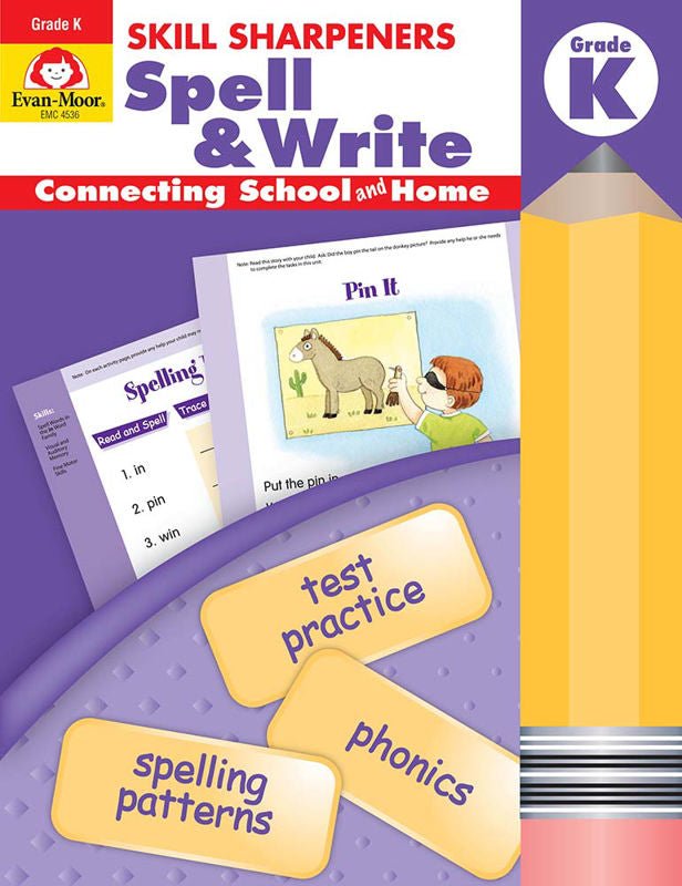 Skill Sharpeners: Spell & Write, Grade K-Vocabulary Books-Tools 4 Teaching-Classroom Decor and More