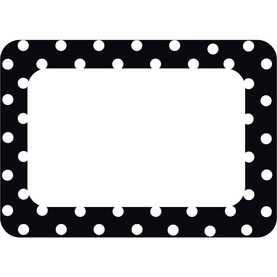 Black Polka Dot 2 Name Tags/Labels-Nameplates & Name Tags-Tools 4 Teaching-Classroom Decor and More