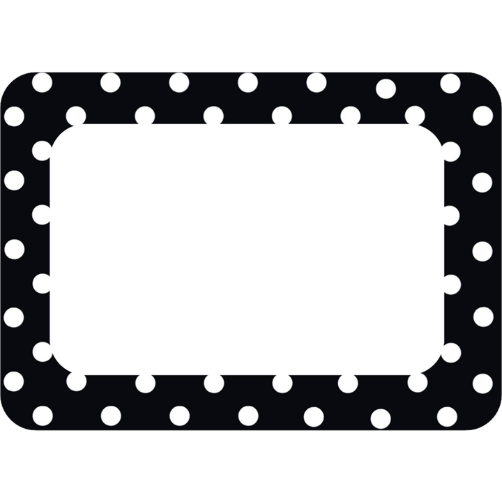 Black Polka Dot 2 Name Tags/Labels-Nameplates & Name Tags-Tools 4 Teaching-Classroom Decor and More