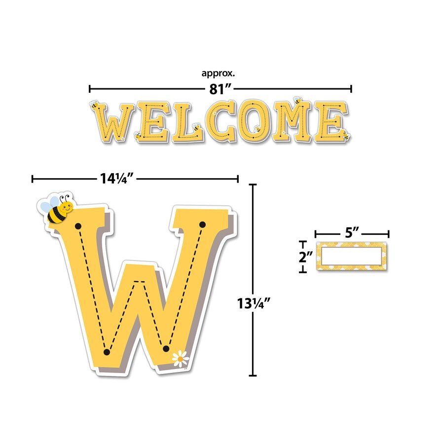 Buzzing Bees Welcome Bulletin Board-Bulletin Board Sets-Tools 4 Teaching-Classroom Decor and More