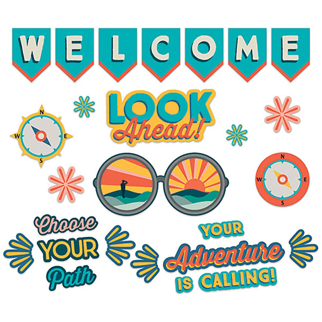 Adventurer Look Ahead Welcome Bulletin Board Set-Bulletin Board Sets-Tools 4 Teaching-Classroom Decor and More