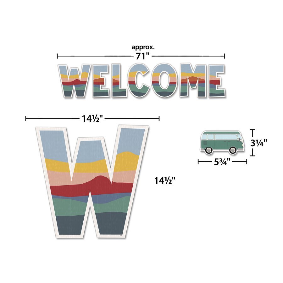 Moving Mountains Road Trip Welcome Bulletin Board-Bulletin Board Sets-Tools 4 Teaching-Classroom Decor and More