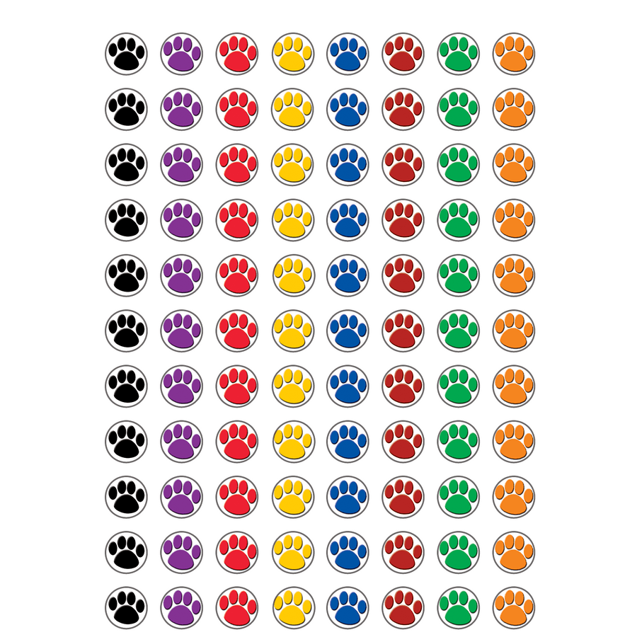 Colorful Paw Prints Mini Stickers-Stickers-Tools 4 Teaching-Classroom Decor and More