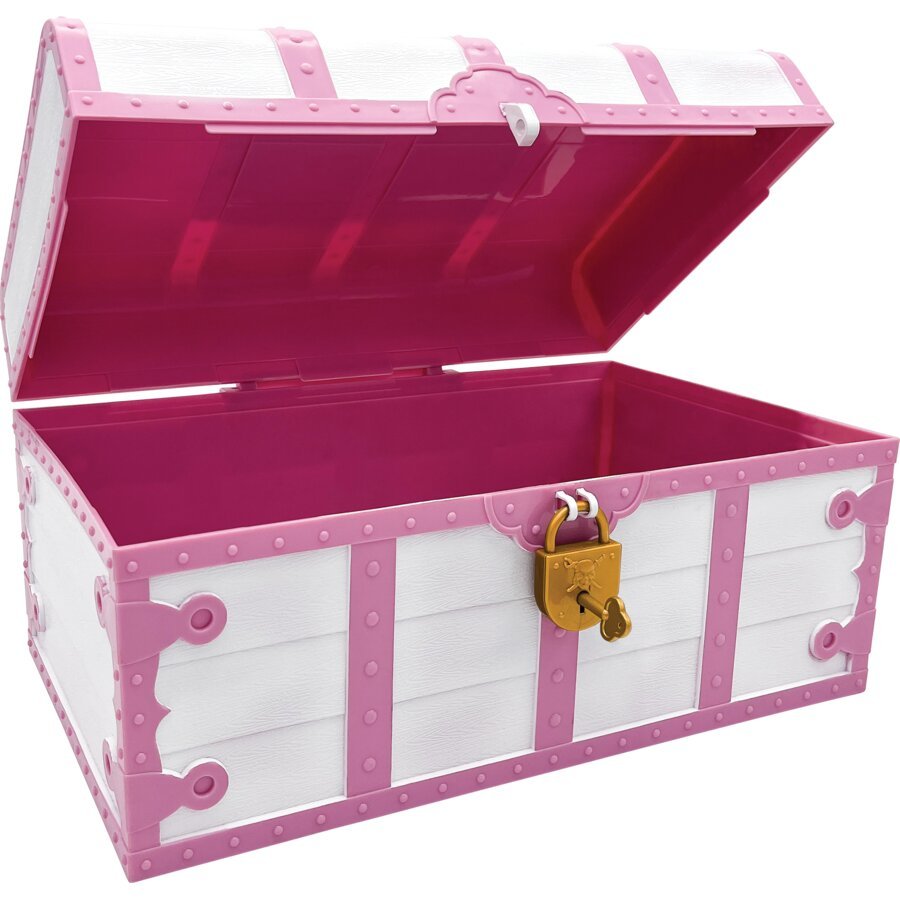 Pink and White Treasure Box with Lock and Key-Awards-Tools 4 Teaching-Classroom Decor and More