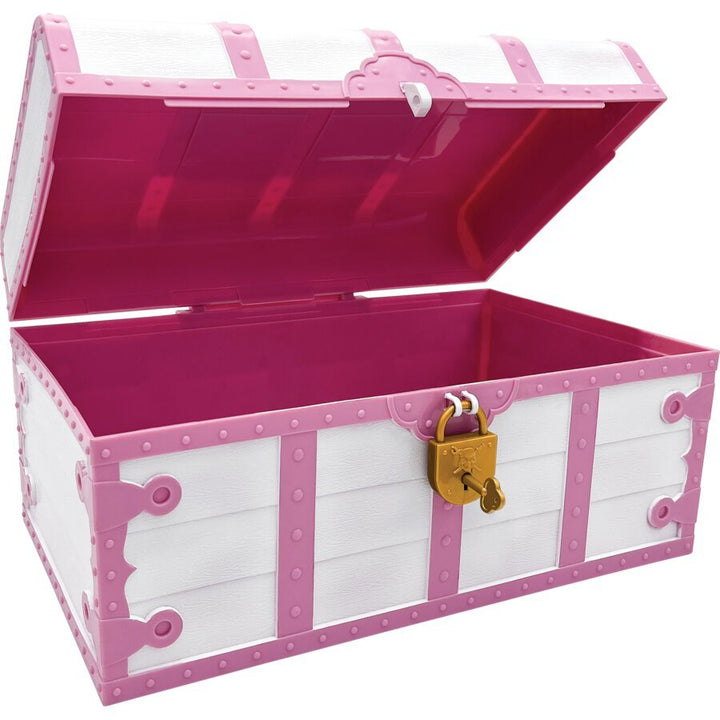 Pink and White Treasure Box with Lock and Key-Awards-Tools 4 Teaching-Classroom Decor and More