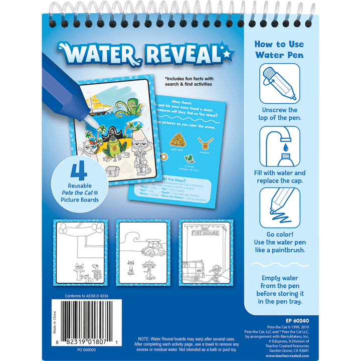 Pete the Cat Water Reveal-Activity Pads-Tools 4 Teaching-Classroom Decor and More