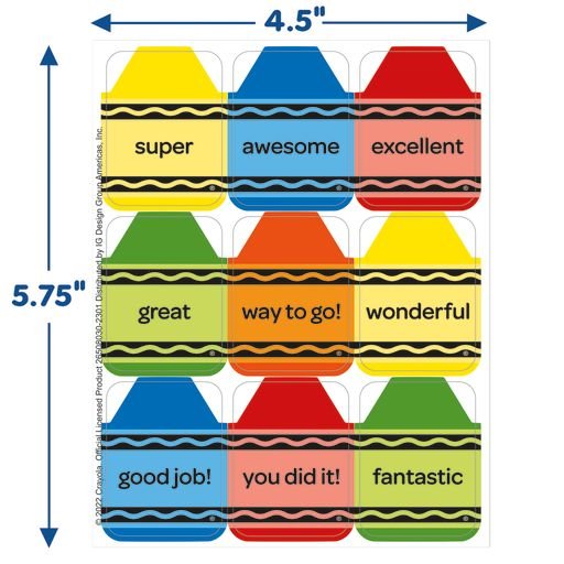 *Crayola Stickers Giant-Stickers-Tools 4 Teaching-Classroom Decor and More