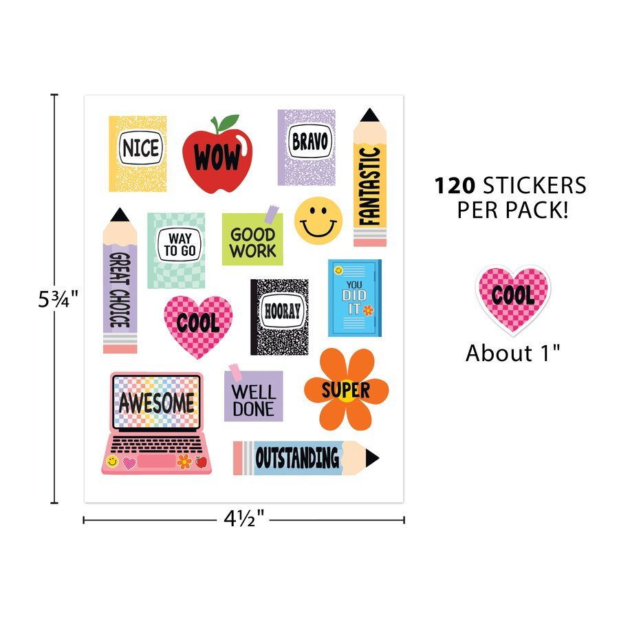 Cool for School Stickers-Stickers-Tools 4 Teaching-Classroom Decor and More