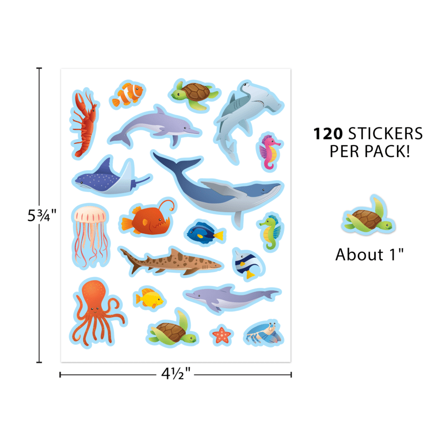 Ocean Animal Stickers-Stickers-Tools 4 Teaching-Classroom Decor and More