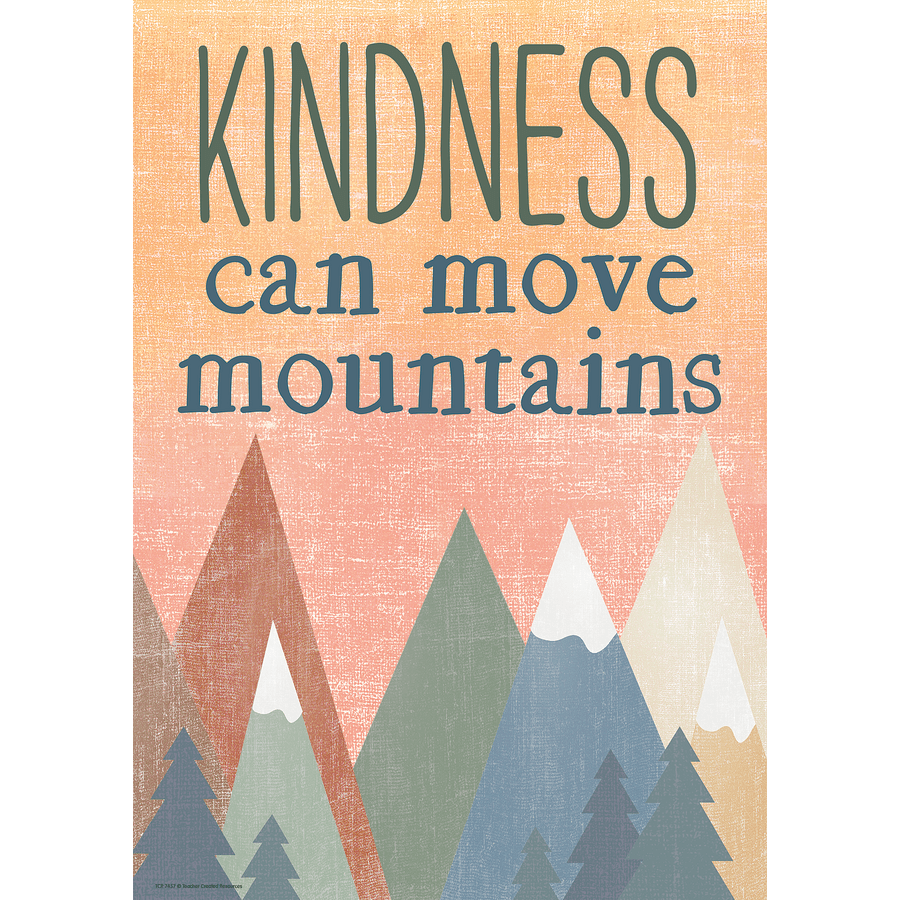 Kindness Can Move Mountains Positive Poster-Posters-Tools 4 Teaching-Classroom Decor and More