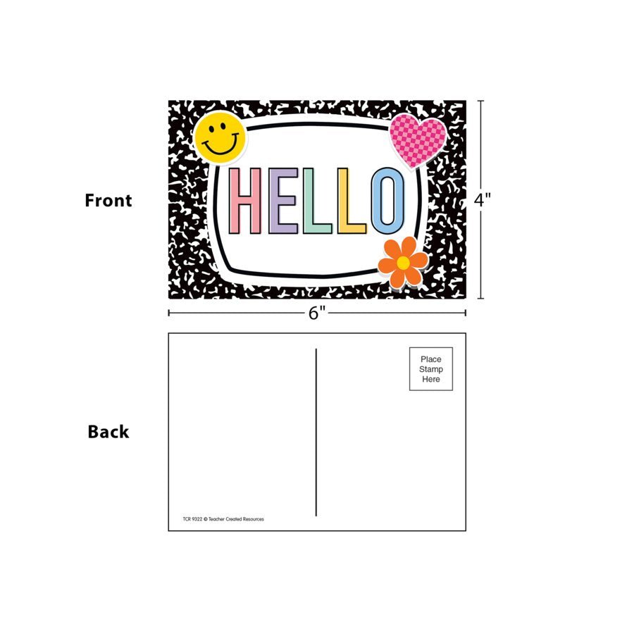 Cool for School Hello Postcards-Postcards-Tools 4 Teaching-Classroom Decor and More