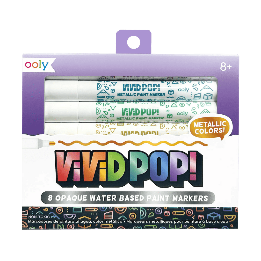 Vivid Pop! Water Based Paint Markers - Metallic - Set of 8-Art Supplies-Tools 4 Teaching-Classroom Decor and More