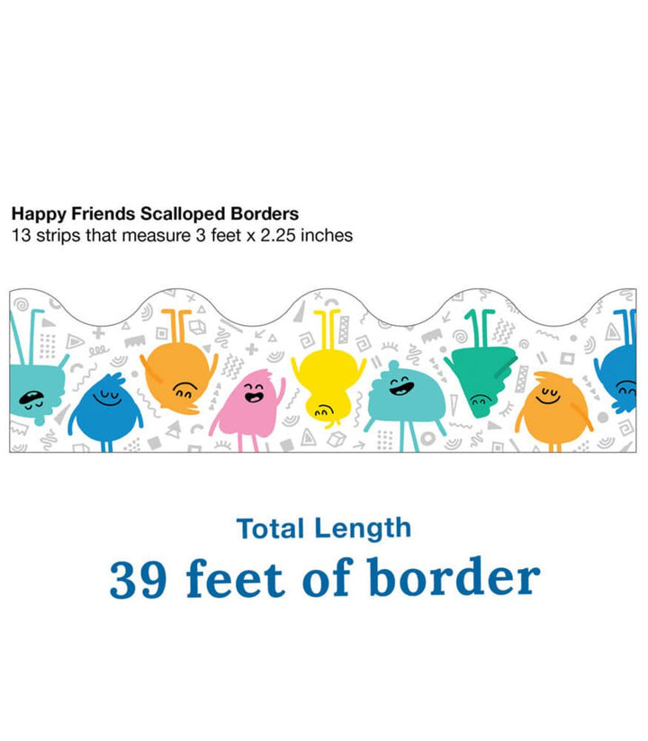 *Happy Friends Scalloped Bulletin Board Borders-Borders-Tools 4 Teaching-Classroom Decor and More
