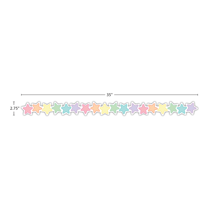 Pastel Pop Stars Die-Cut Border Trim-Borders-Tools 4 Teaching-Classroom Decor and More
