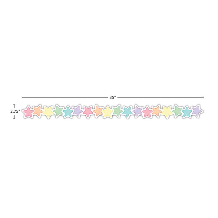 Pastel Pop Stars Die-Cut Border Trim-Borders-Tools 4 Teaching-Classroom Decor and More