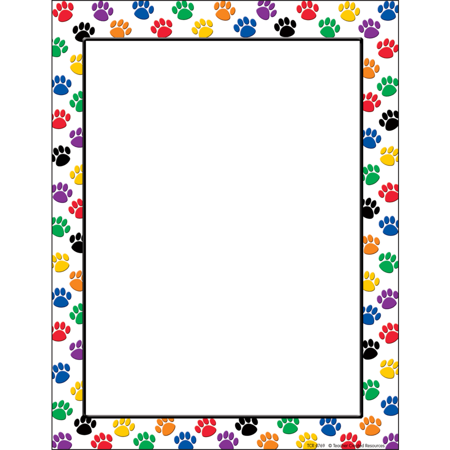 Colorful Paw Prints Computer Paper-Computer Paper-Tools 4 Teaching-Classroom Decor and More
