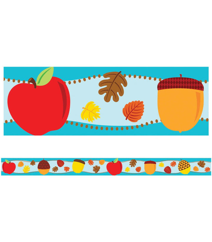 Apples & Acorns Straight Bulletin Board Borders-Tools 4 Teaching-Classroom Decor and More