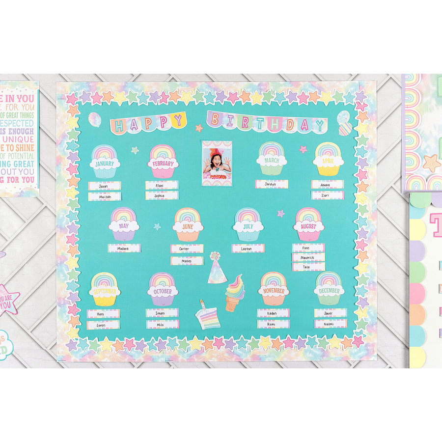 Pastel Pop Stars Die-Cut Border Trim-Borders-Tools 4 Teaching-Classroom Decor and More